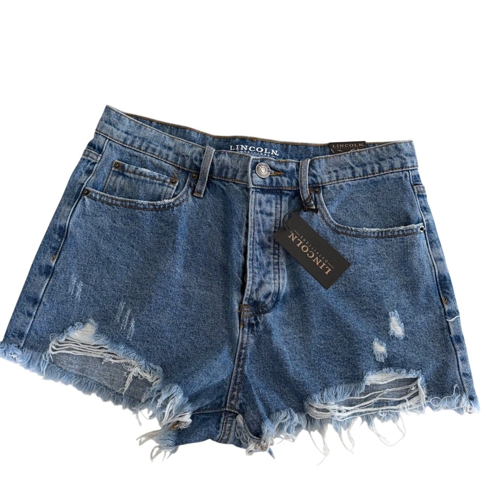 Lincoln Outfitters Denim Shorts Womens Size 12 High Rise Distressed NWT